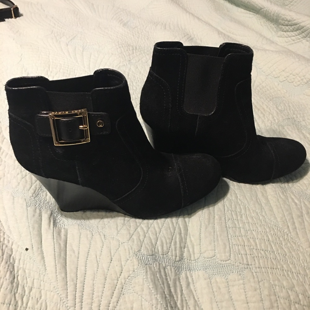 Tory Burch Suede ankle black boots
